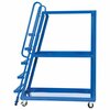 Vestil Steel High Frame Cart W/ Mold On Rubber Casters, 56-1/8" x 21-7/8" x 73-1/16", 1000 Lb Cap, Blue SPS-HF-2252